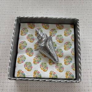 Mariposa Silver Shell Napkin Holder